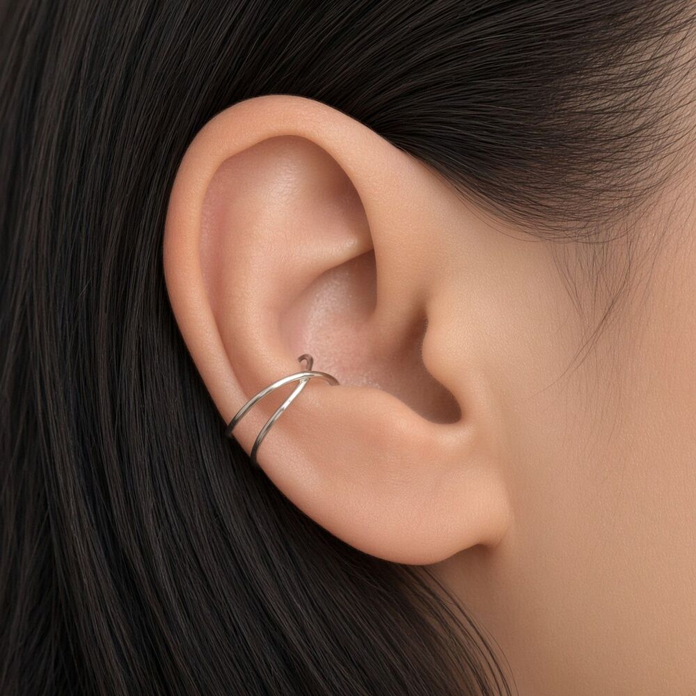 Dainty Crisscross Ear Cuff (Single)